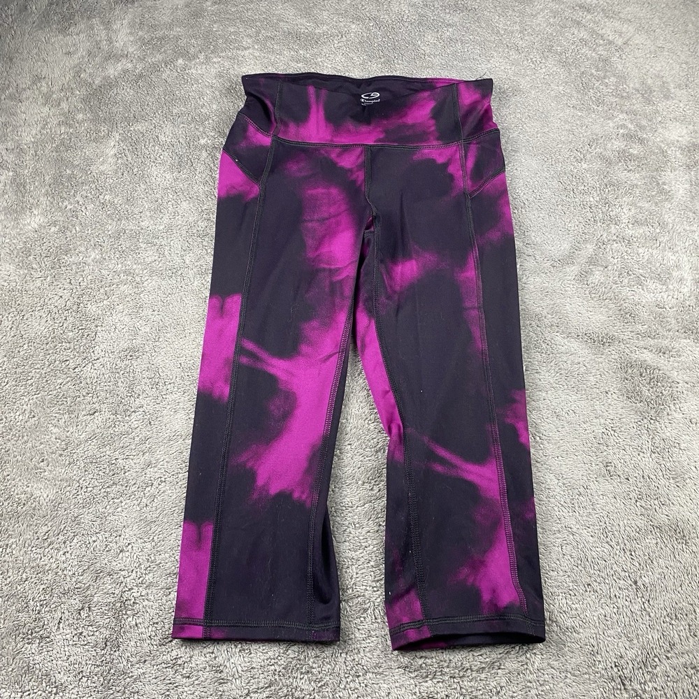 Champion DuoDry C9 Capri Leggings Women XS‎ Purple/Pink Black Tie Dye